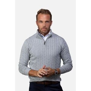 Collars & Co. NWT Kensington Cable Knit Quarter Zip Sweater - Size Small